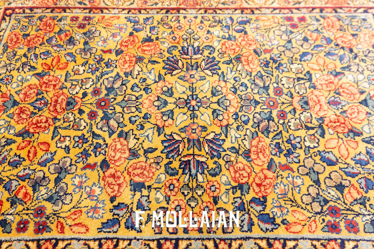 Antique Kerman Rug Gold Field Color n°:40519880